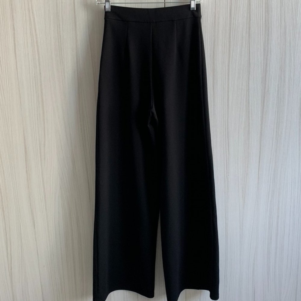 High Waisted, Wide-Leg Black Dress Pants